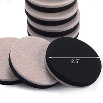 24 PCS 2.5" Felt Furniture Movers Sliders - Effortless Floor Protection and Movement