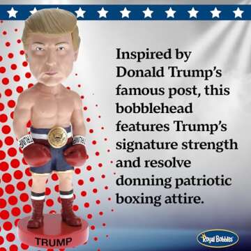 Royal Bobbles Donald Trump Boxer Never Surrender, 45th President of The United States - Knuckleheads...