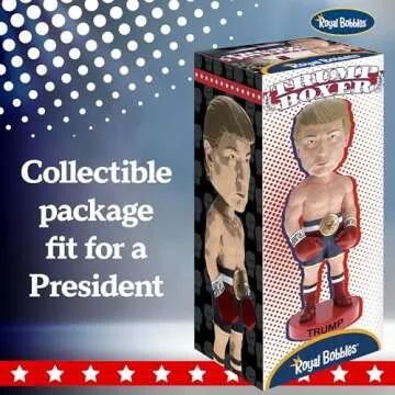 Royal Bobbles Donald Trump Boxer Never Surrender, 45th President of The United States - Knuckleheads Political Satire Collection – 7.9 Inches Tall – Collectible Bobblehead Statue