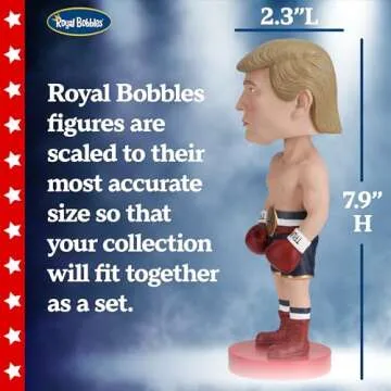 Royal Bobbles Donald Trump Boxer Never Surrender, 45th President of The United States - Knuckleheads Political Satire Collection – 7.9 Inches Tall – Collectible Bobblehead Statue