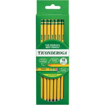 Ticonderoga Pre-Sharpened #2 HB Pencils, 18 Count