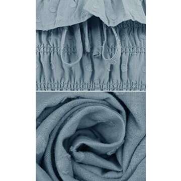 R.Vivimos Women Summer Half Sleeve Cotton Ruffled Vintage Elegant Backless A Line Flowy Long Dresses (Medium, Haze Blue-1)