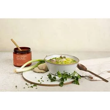 Kroma Premium Chicken Bone Broth, Dairy & Gluten Free Powder Mix with Collagen, Protein, Turmeric, Ginger, Gelatin & other Organic Ingredients, Promotes Gut Health & Healthy Skin, Hair & Nails - 7 Packets