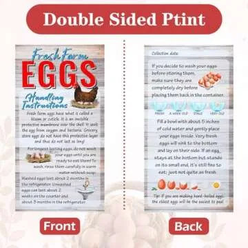Sintuff 5 Pcs Farm Fresh Eggs for Sale Sign 12 x 16 Inch with Stakes 200 Pcs 2 x 3.5 Inch Fresh Farm Eggs Handling Instructions 200 Farm Fresh Eggs Carton Labels 2 Inch Egg Handling Stickers (Vintage)