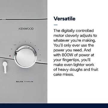 Kenwood Chef Titanium Kitchen Mixer - 800W Power & 7-Qt Capacity
