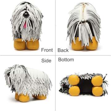 Lyuxhetaokdiq Women Dog Shaped Crossbody Shoulder Bag Handbag PU Leather Unique Novelty Dog Shaped P...