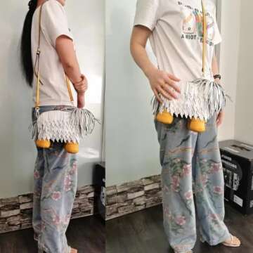 Lyuxhetaokdiq Women Dog Shaped Crossbody Shoulder Bag Handbag PU Leather Unique Novelty Dog Shaped Purse(White)