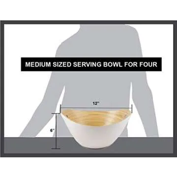 Purelite Modern Scandinavian Bamboo Salad Bowl with Serving Set