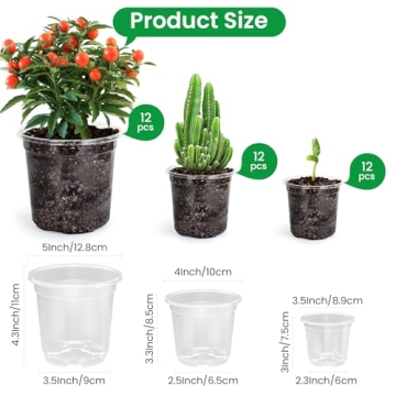 Bluepro 36 Clear Nursery Pots with Drainage Holes