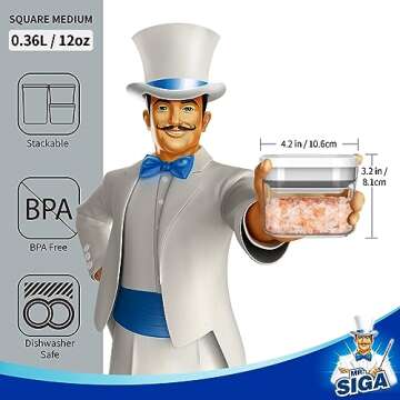 MR.SIGA 4 Pack Airtight Food Storage Container Set, BPA Free Kitchen Pantry Organization Canisters, ...