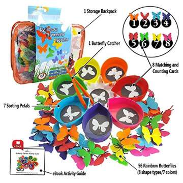 Skoolzy Butterfly Color Sorting 75 Piece Toys_and_Games Set, Counting Learning Activities for Toddle...