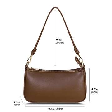 NIUEIMEE ZHOU Shoulder Bag for Women Retro Vegan Leather Classic Clutch Tote HandBags Purses with Zipper Closure