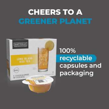 Bartesian Long Island Iced Tea Cocktail Mixer Capsules for Cocktail Machine – Home Bar Mixology Cocktails Mix Pod Capsule Set To Use With the Bartesian Cocktail Drink Maker Machine – Pack of 8