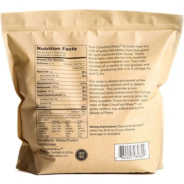 Premium Raw Grass Fed Whey Protein Powder - 5LB