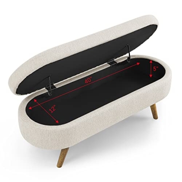 Chic Deolme Storage Ottoman Bench with Linen Fabric Design