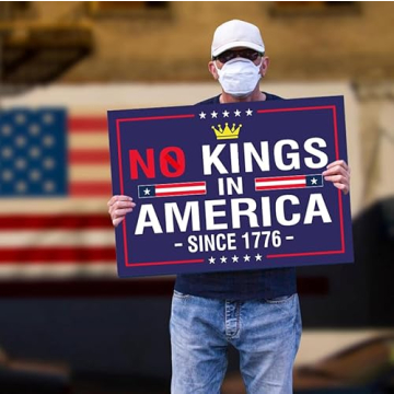 No Kings In America Yard Sign Double-Sided Anti-Hate Statement for Outdoor Use