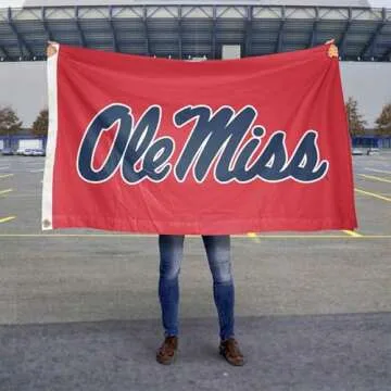 College Flags & Banners Co. Ole Miss Large Red 3x5 Blue Flag