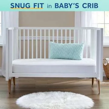 Sealy Baby Posture Haven Orthopedic Antibacterial 2 Stage Waterproof Crib Mattress plus Toddler Bed Fit, 204 Premium Coils, GREENGUARD Gold Certified, Safety & Quality Tested, Made in USA, 52'X28'