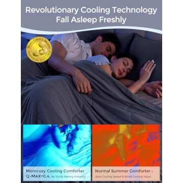 Momcozy Life CoolMurm Cooling Comforter for Hot Sleepers, Full/Queen 90"x90" Hot Flashes Cooling Bla...