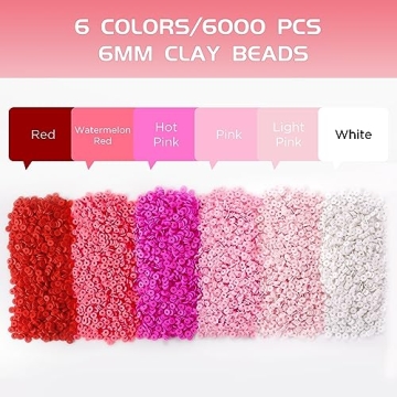 6000 Pcs Pink Clay Beads for Creative Jewelry Making