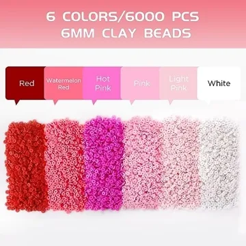 6000 Pcs Pink Clay Beads for Creative Jewelry Making