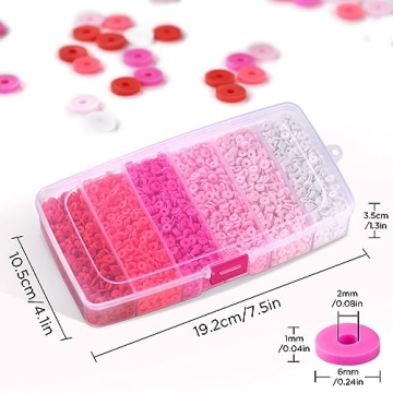 6000 Pcs Pink Clay Beads for Creative Jewelry Making