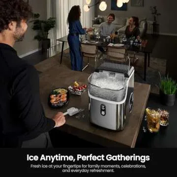 Kismile Nugget Ice Maker - 35lbs/Day, Self-Cleaning