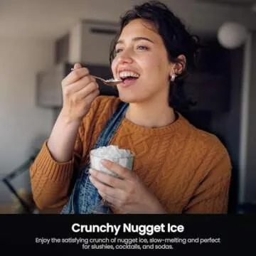 Kismile Nugget Ice Maker - 35lbs/Day, Self-Cleaning