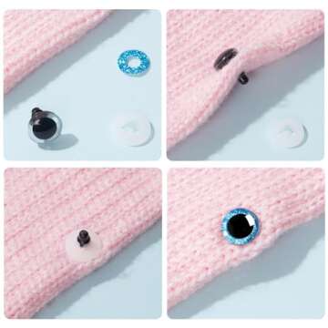 MUCUNNIA 120pcs 18mm Safety Eyes for Amigurumi 3D Glitter Plastic Safety Eyes for Crocheting with Washers Doll Eyes for Crochet Animals Plush Stuffed Animals DIY Valentine's Day Decorations