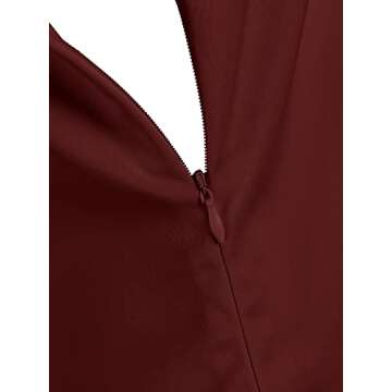 ZAFUL Women's Casual Satin Dress Spaghetti Strap Cowl Neck Slips Side Slit Cocktail Party Silk Mini Cami Dresses