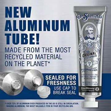 Dr. Sheffield’s Certified Natural Toothpaste (Extra-Whitening) - Great Tasting, Fluoride Free Toothpaste/Freshen Your Breath, Whiten Your Teeth, Reduce Plaque (2-Pack)