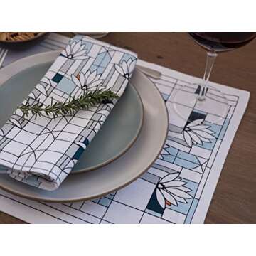 Frank Lloyd Wright Water Lilies Dinner Napkin Set of 4