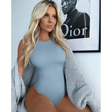 Stylish OQQ Women's Ribbed Bodysuits for Confident Wear