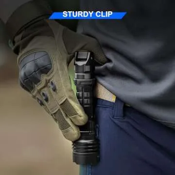 WUBEN T1 Tactical Flashlights 2000 High Lumens, Rechargeable Flashlight 498 Meters Long Beam Distance, Handheld Flash Light with Tactical Tail Button for Tactical Gear, Suvival, Emergencies, Outdoor