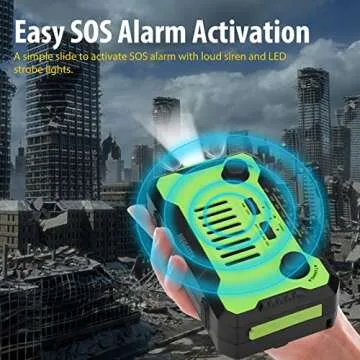 Megatek Emergency NOAA Weather AM/FM Radio with 5000mAh Battery USB-C Phone Charger, Hand-Crank/Solar Powered Survival Radio with Flashlight, Reading Light and Headphone Jack