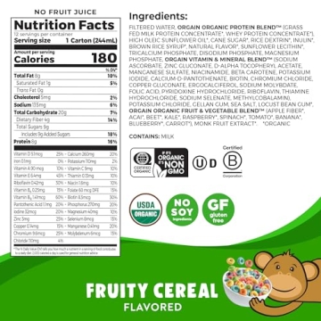 Orgain Organic Kids Shake Fruity Cereal Nutritional Drink