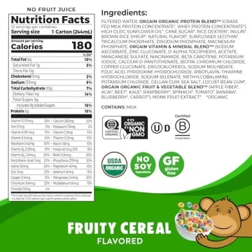 Orgain Organic Kids Shake Fruity Cereal Nutritional Drink