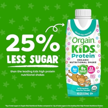 Orgain Organic Kids Shake Fruity Cereal Nutritional Drink
