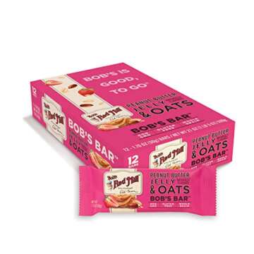 Bob's Red Mill 12pk Peanut Butter Jelly & Oats Bar, 12 bars (Pack of 1) - Non GMO, Gluten Free, Kosher
