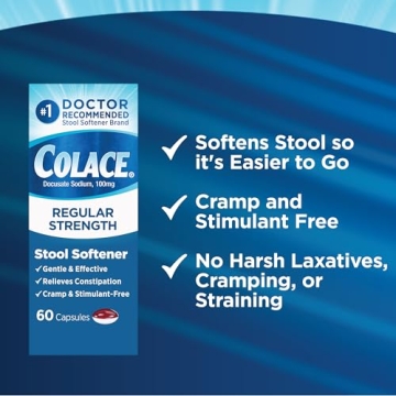 Colace Regular Strength Stool Softener Capsules for Relief
