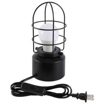 Haian Support Vintage Rustic Desk Lamp - Industrial Bedside Table Lamp for Nightstand - Antique Small Lamp with 3 Color Temperatures LED Bulb and Wire Switch