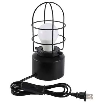 Haian Support Vintage Rustic Desk Lamp - Industrial Bedside Table Lamp for Nightstand - Antique Small Lamp with 3 Color Temperatures LED Bulb and Wire Switch