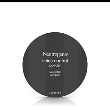 Neutrogena Shine Control Mattifying Face Powder for Oily or Combination Skin, Lightweight & Oil-Absorbing Powder with Rice Protein, Compact with Application Sponge, Invisible 10,.37 oz.