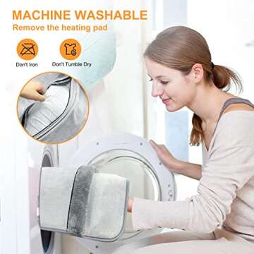 Double Sided Foot Warmer with LCD Display,Electric Feet Heating Pads for Women and Man with Non-Slip & Machine Washable,Electric Heated Foot Warmers with 8 Hrs Timer for Bed,Under Desk,Office,Home