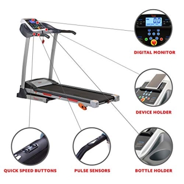 Sunny Health & Fitness Folding Incline Treadmill With Holder