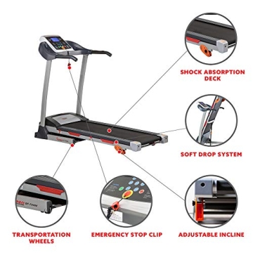 Sunny Health & Fitness Folding Incline Treadmill With Holder