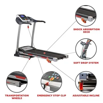 Sunny Health & Fitness Folding Incline Treadmill With Holder