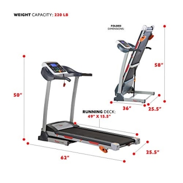 Sunny Health & Fitness Folding Incline Treadmill With Holder