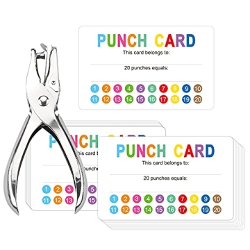 OUNENO 200 Pack Reward Punch Cards - Classroom Incentives for Kids Students