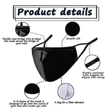 Cloth Reusable Face Silk Mask Women Men Satin Black Blue Green Pretty Funny Breathable Designer Winter 3 D Layer Adjustable Washable Anime Cute Cotton Fashionable Sports. Adult Gifts